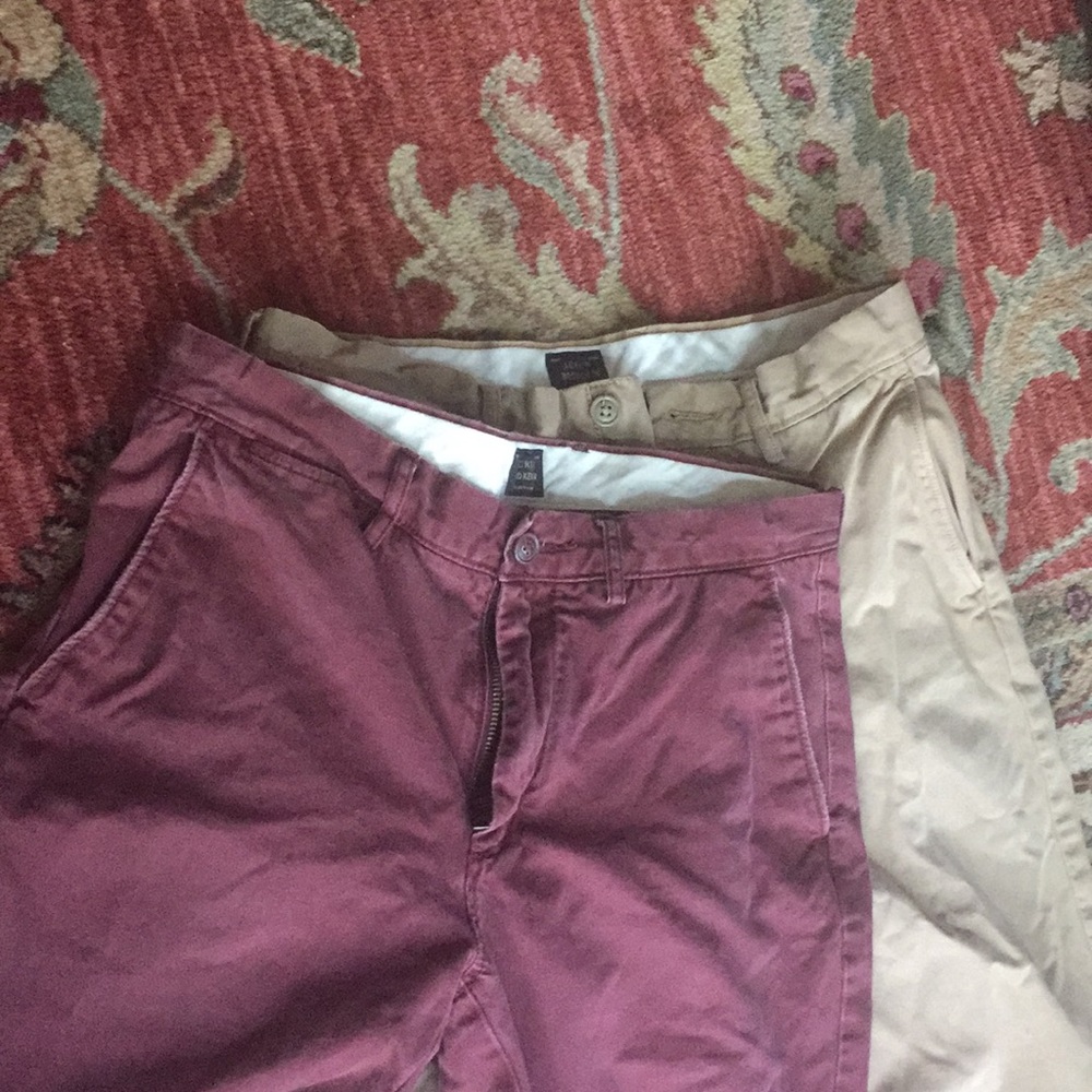 J Crew pants Urban Slim in Red and Khaki
